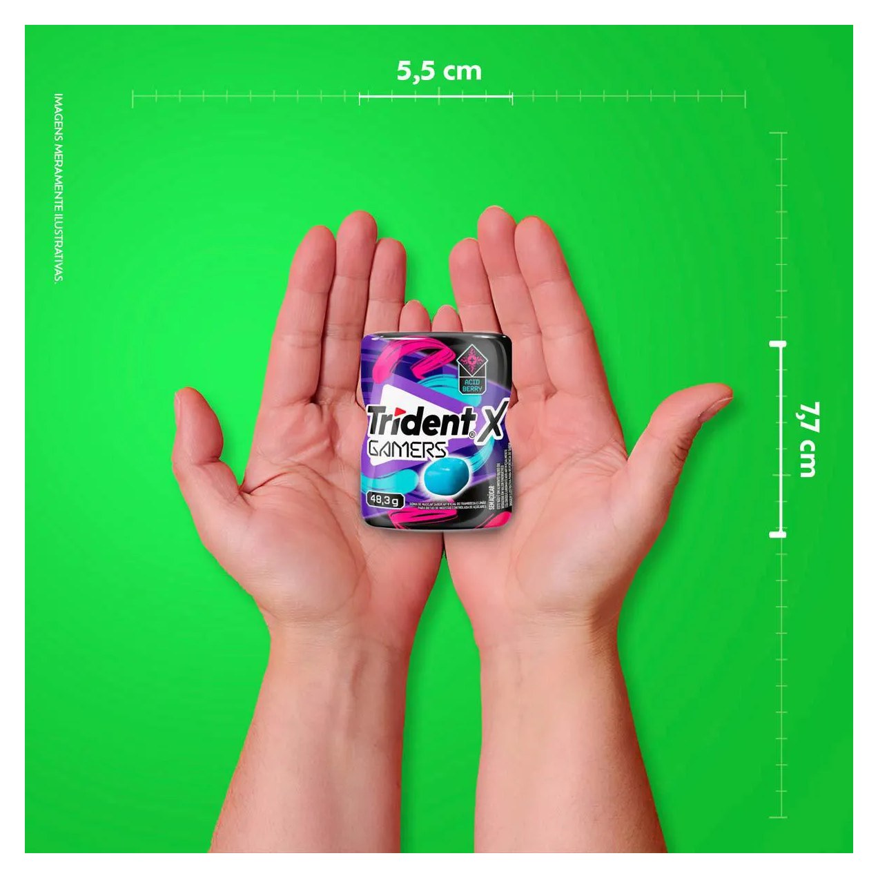 Goma de Mascar Trident X Gamers Acid Berry Sem Açúcar 48,3g
