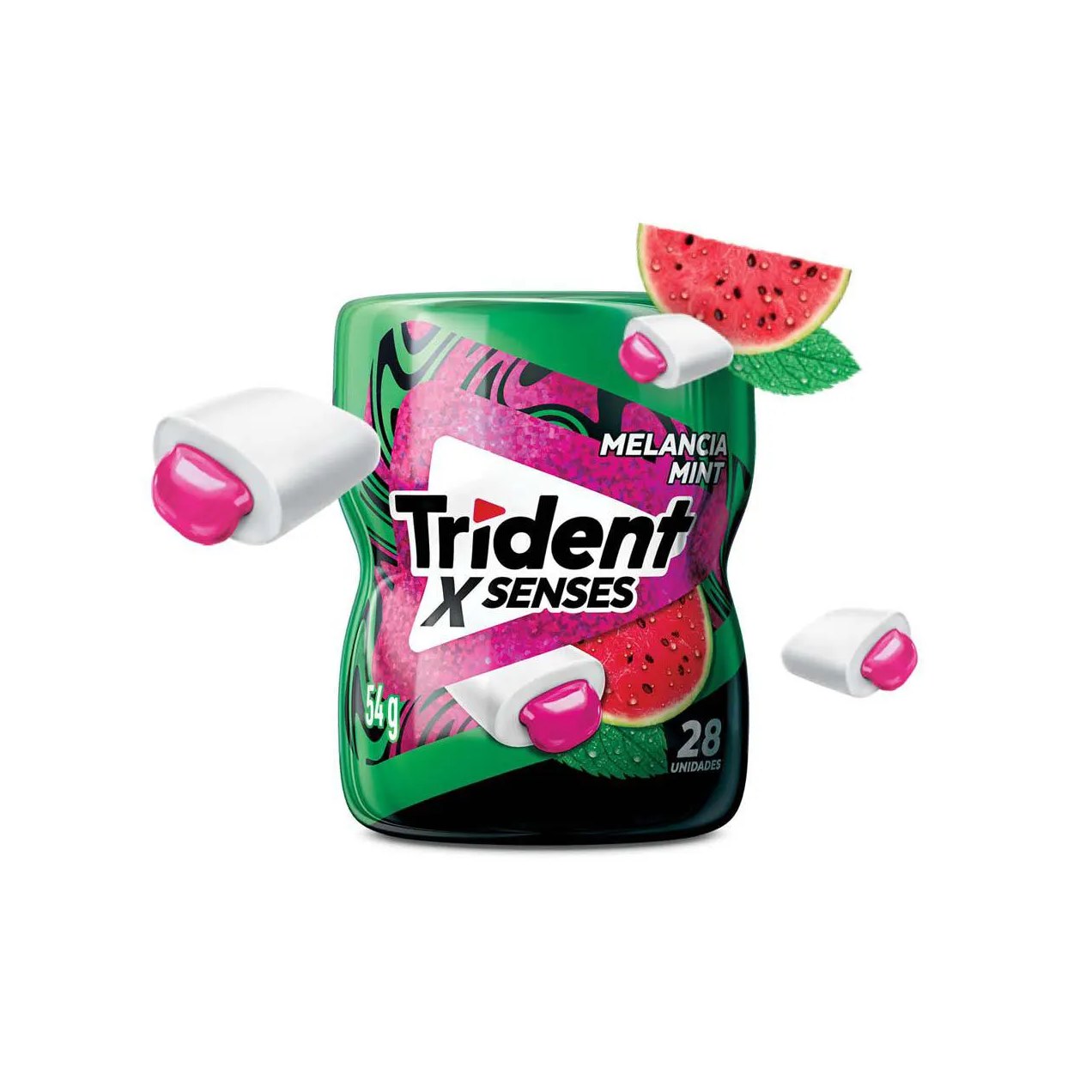 Goma de Mascar Trident X Senses Melancia Mint Sem Açúcar 54g