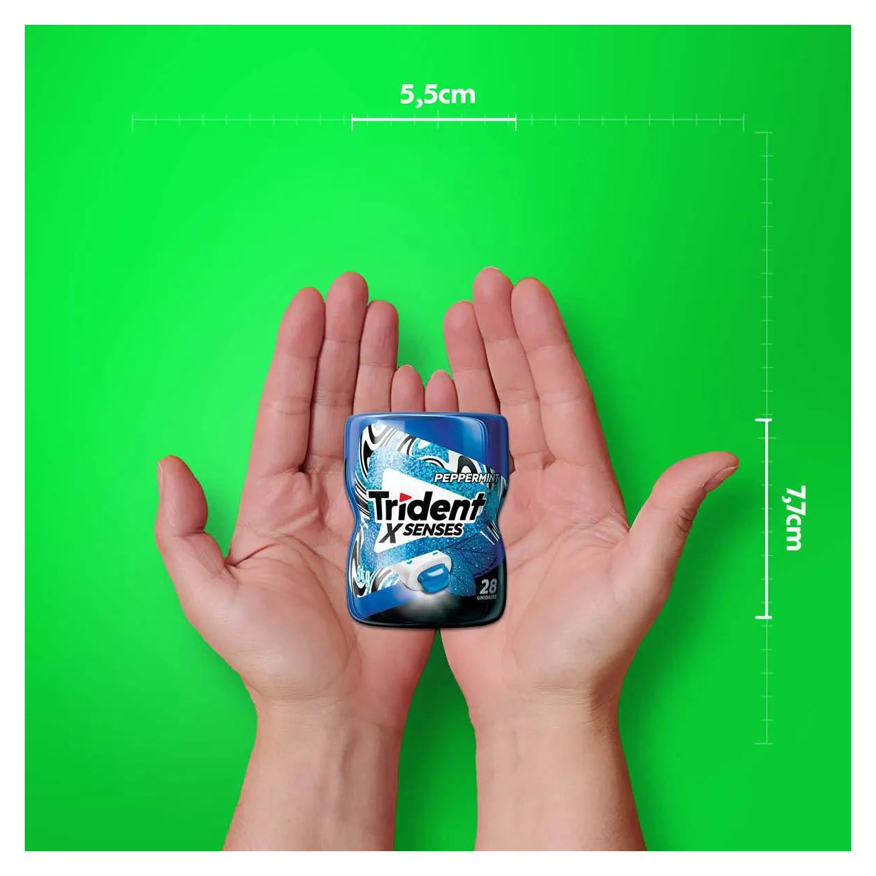 Goma de Máscar Trident X Senses Hortelã Sem Açúcar 54g