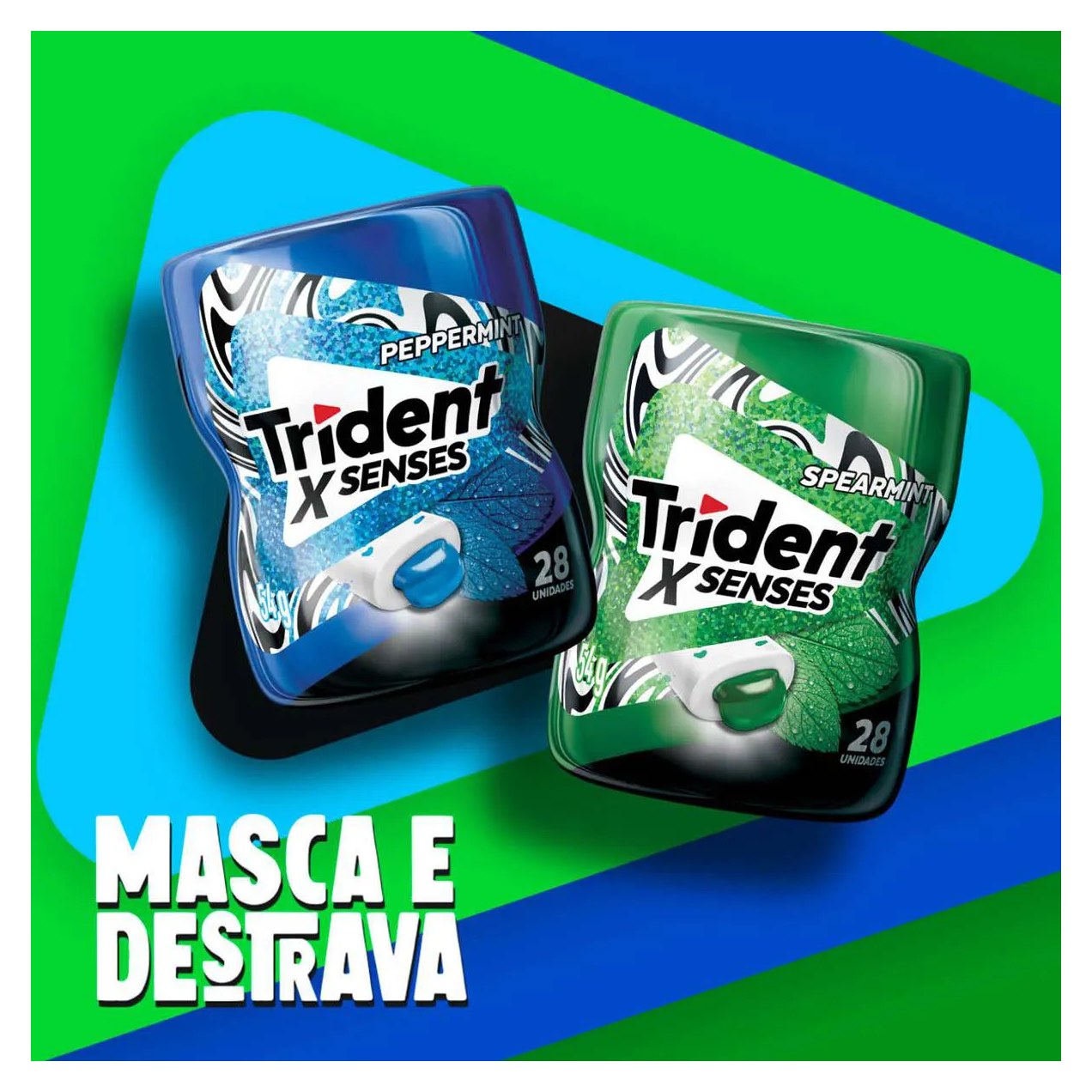 Goma de Mascar Trident X Senses Menta Sem Açúcar 54g