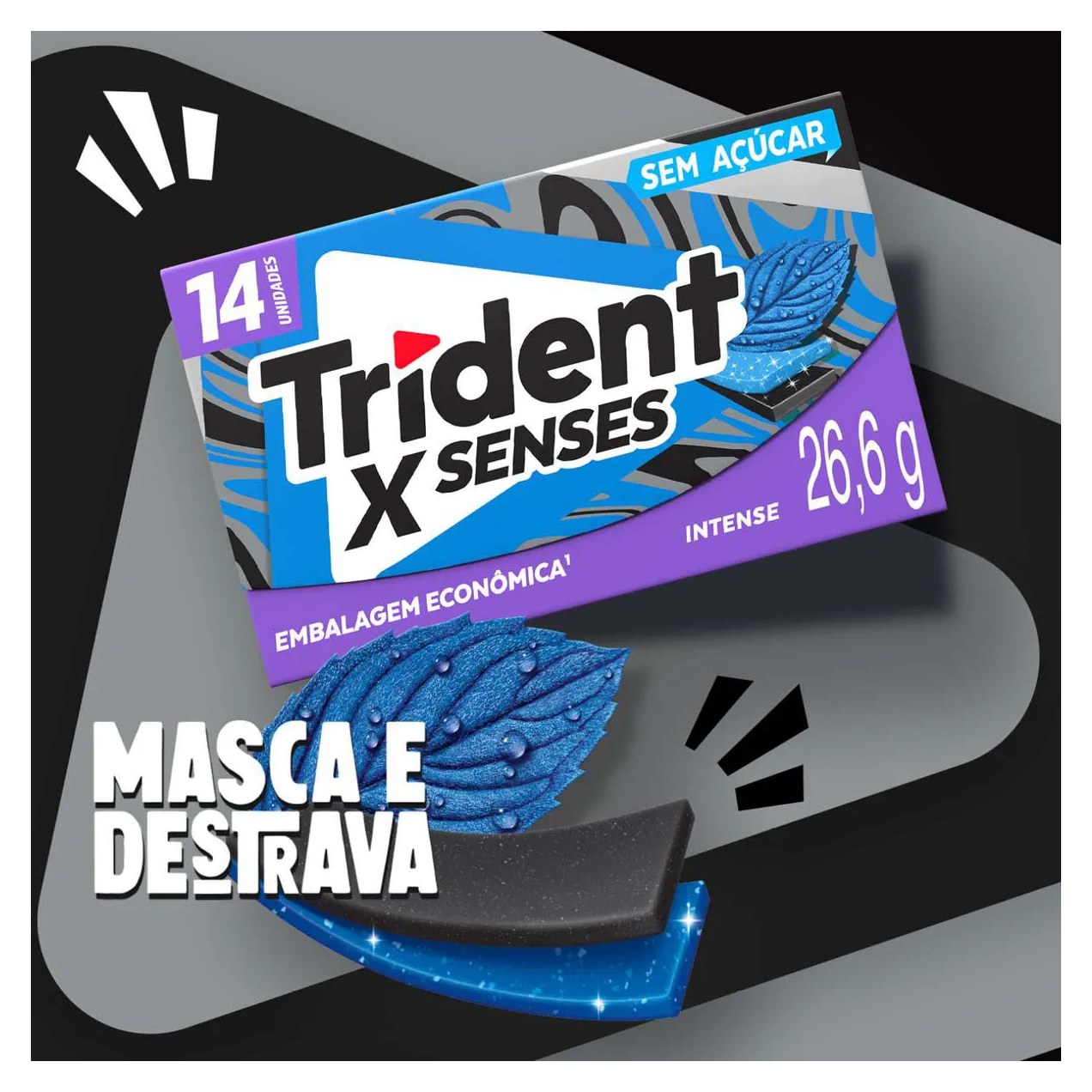 Goma de Mascar Trident Fresh Intense Sem Açúcar 26,6g
