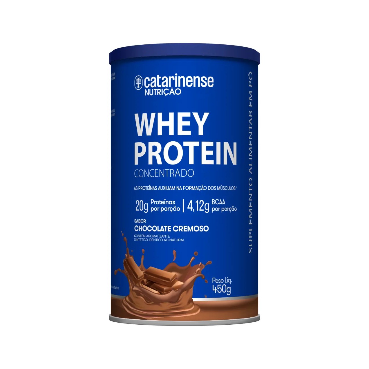 Whey Protein Concentrado Catarinense Nutrição Chocolate Cremoso 450g