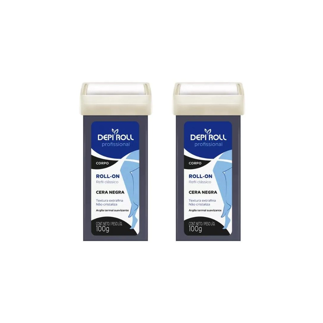 Depilatorio Depiroll Roll-On 100G Negra - Kit C/ 2Un
