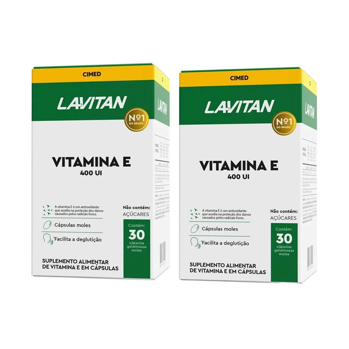 Kit 2 Lavitan Vitamina e 400Ui Suplemento - 30 Caps - Cimed