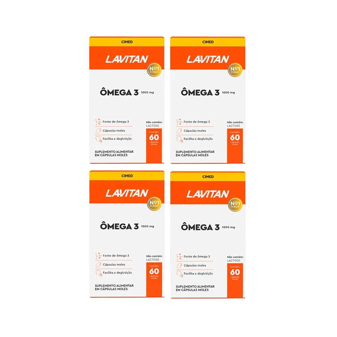 Kit 4 Lavitan Ômega 3 1000Mg - 60 Caps - Cimed.