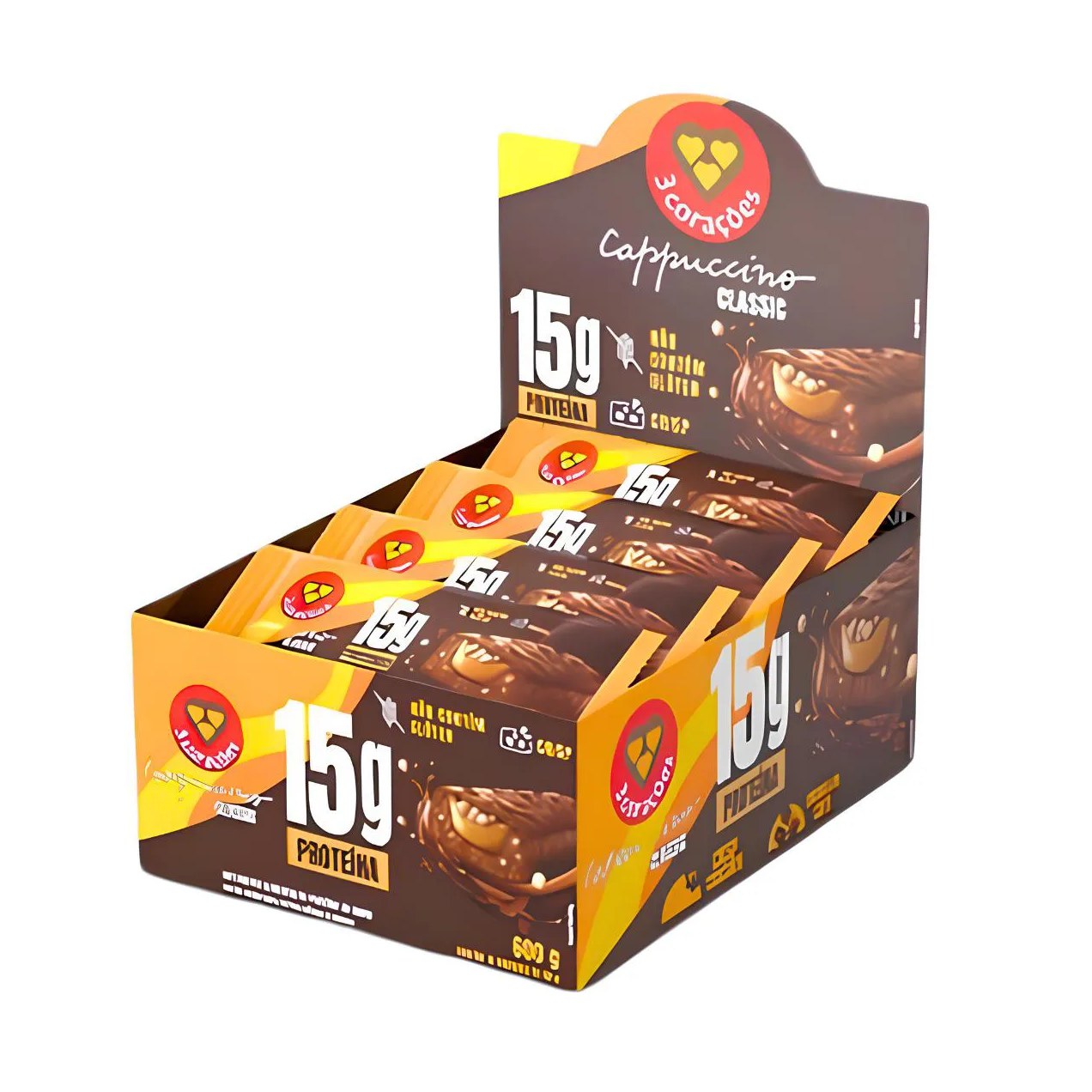 Barra Proteica 3 Corações Cappuccino Classic 12 Unidades 50G