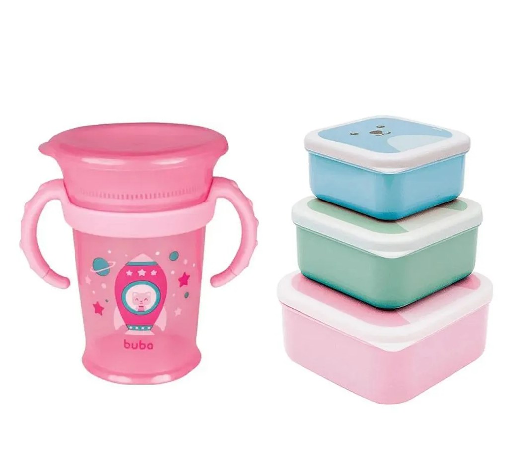 Kit Copo 360° 210Ml + Pote Gumy C/3Und Buba