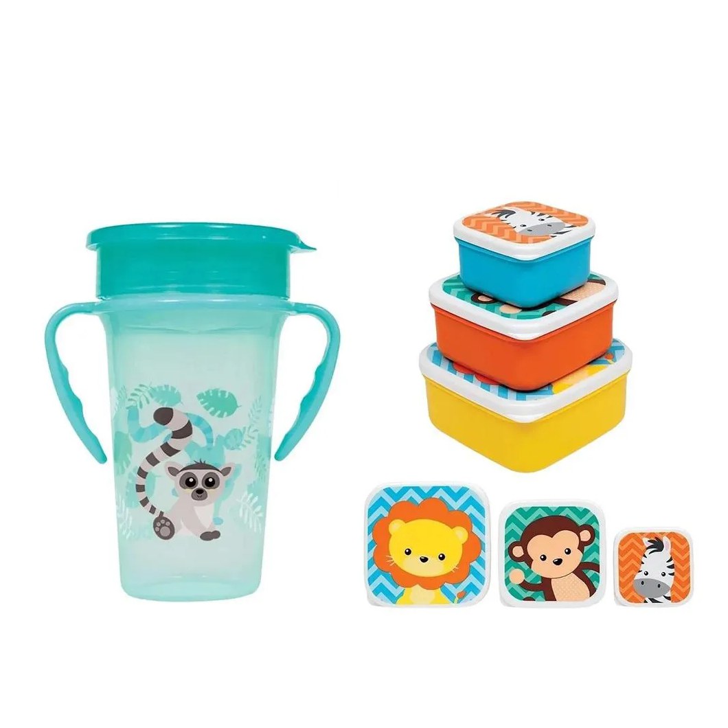 Kit Copo 360° 300Ml + Pote Fun C/3Und Buba