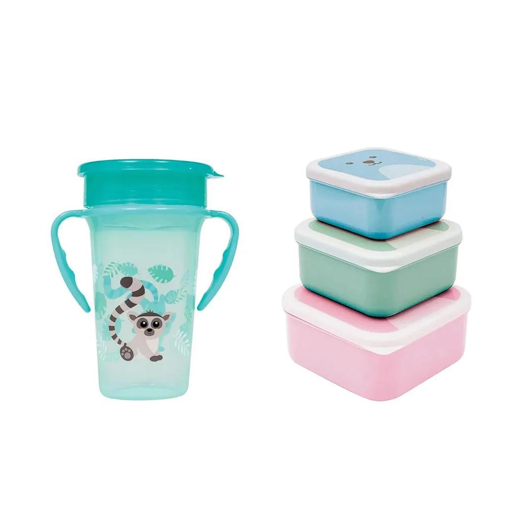 Kit Copo 360° 300Ml + Pote Gumy C/3Und Buba