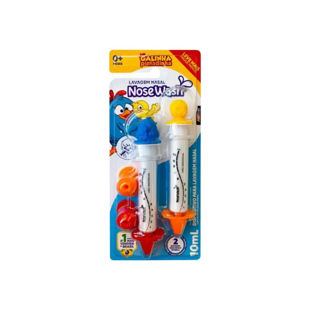 Seringa para Lavagem Nasal Bebê com 2 Unidades 0 Meses 10Ml Galinha Pintadinha