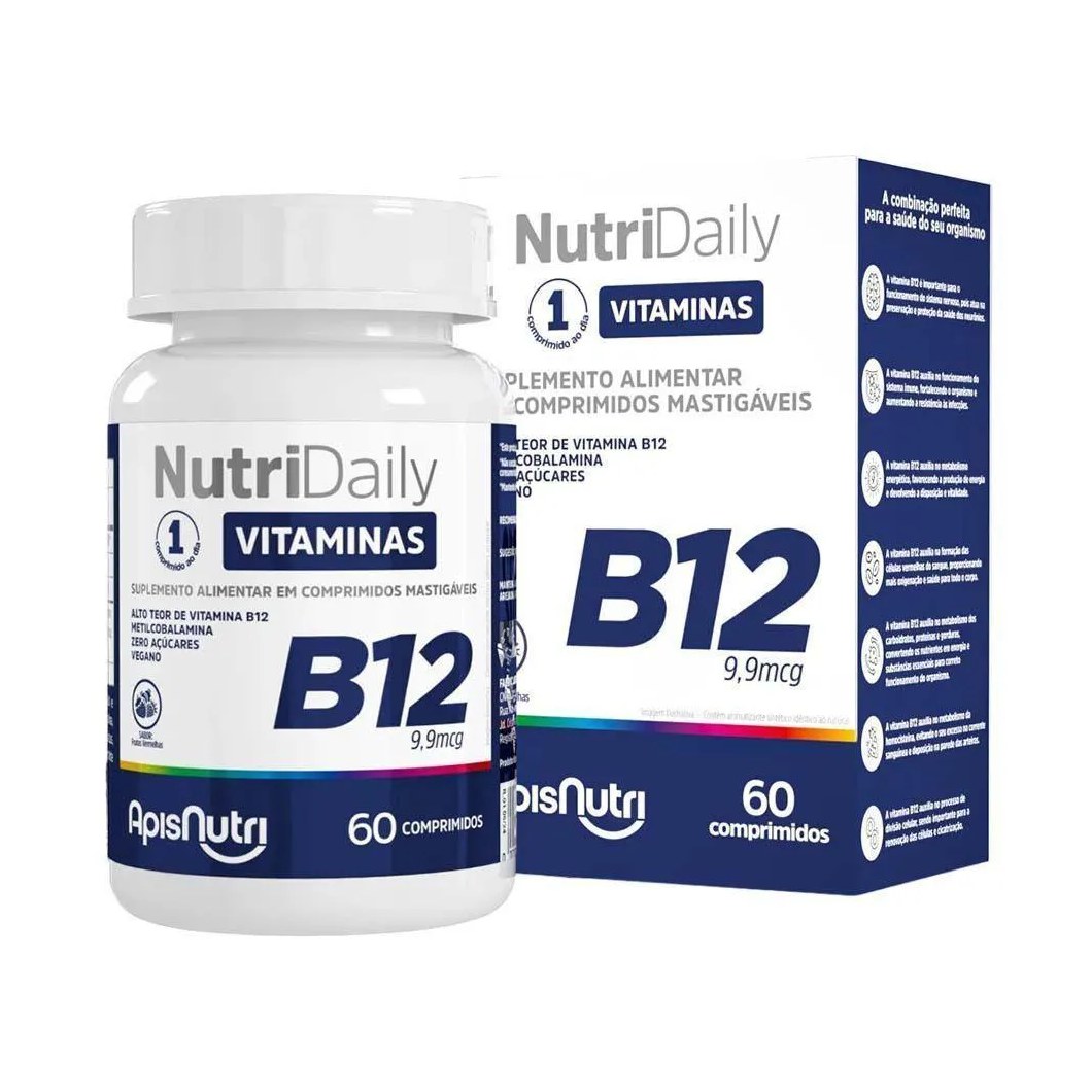 Nutridaily B12 Frutas Vermelhas Apisnutri 60 Comprimidos