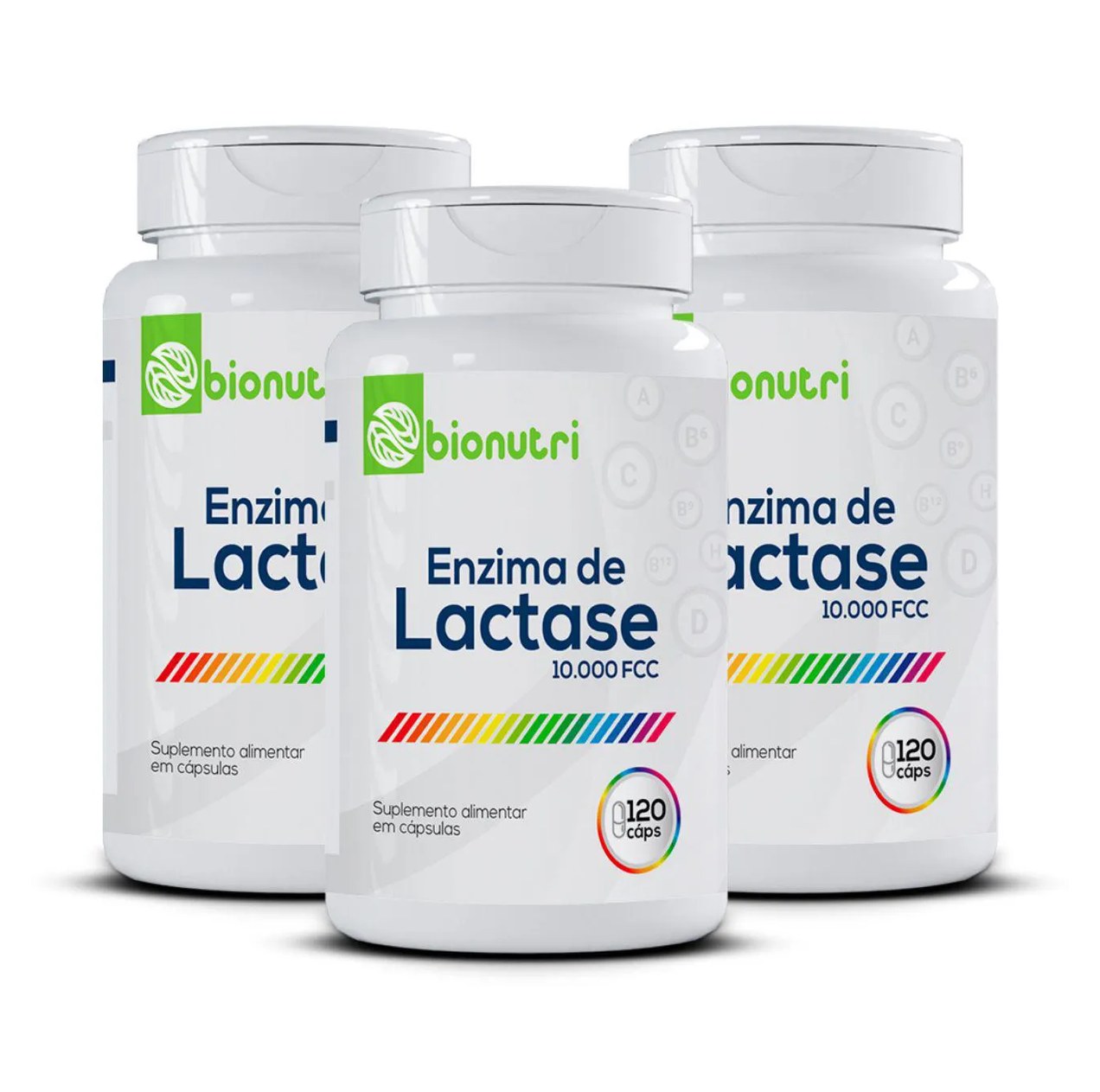 Kit 3x Suplemento Alimentar Enzima de Lactase 10.000fcc 120 cápsulas Bionutri
