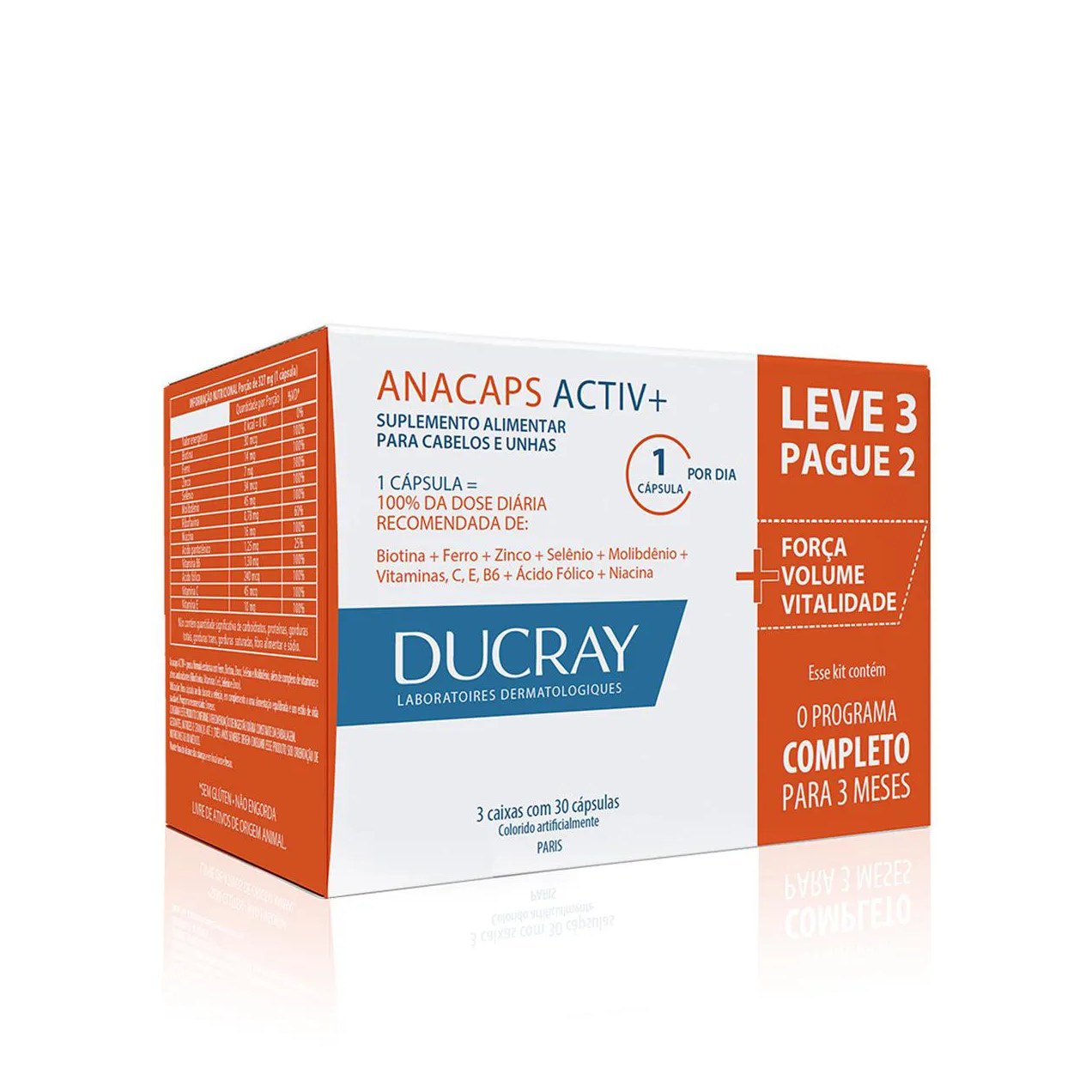 Polivitamínico Anacaps Activ+ Cabelos e Unhas 90 cápsulas