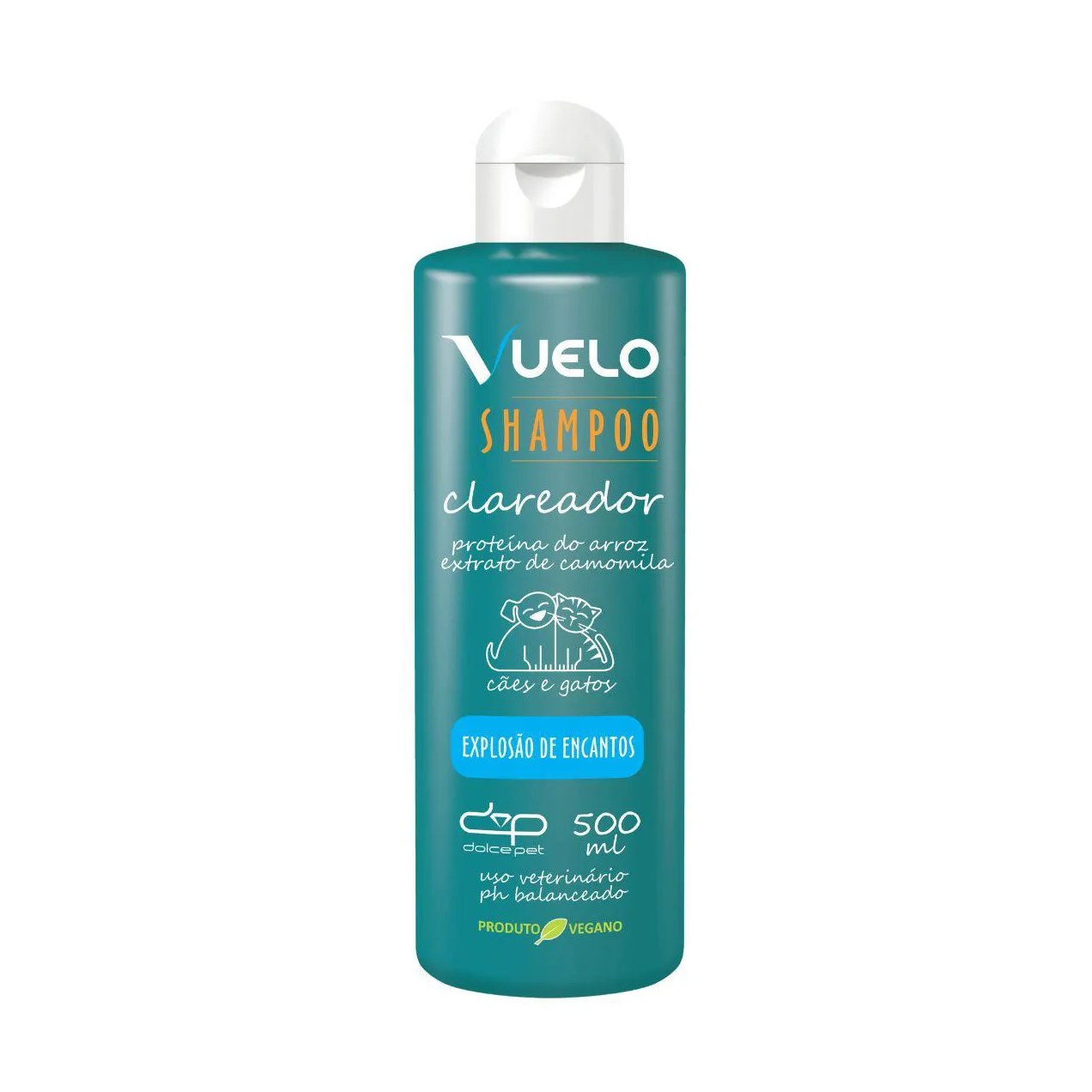 Shampoo Clareador Explosão de Encantos Vuelo Dolce Pet Cães e Gatos - 500 Ml