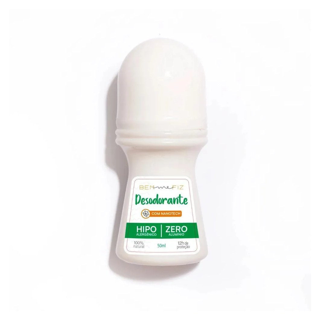 Desodorante Bem Me Fiz Roll-On 50Ml sem Alumínio 100% Vegetal