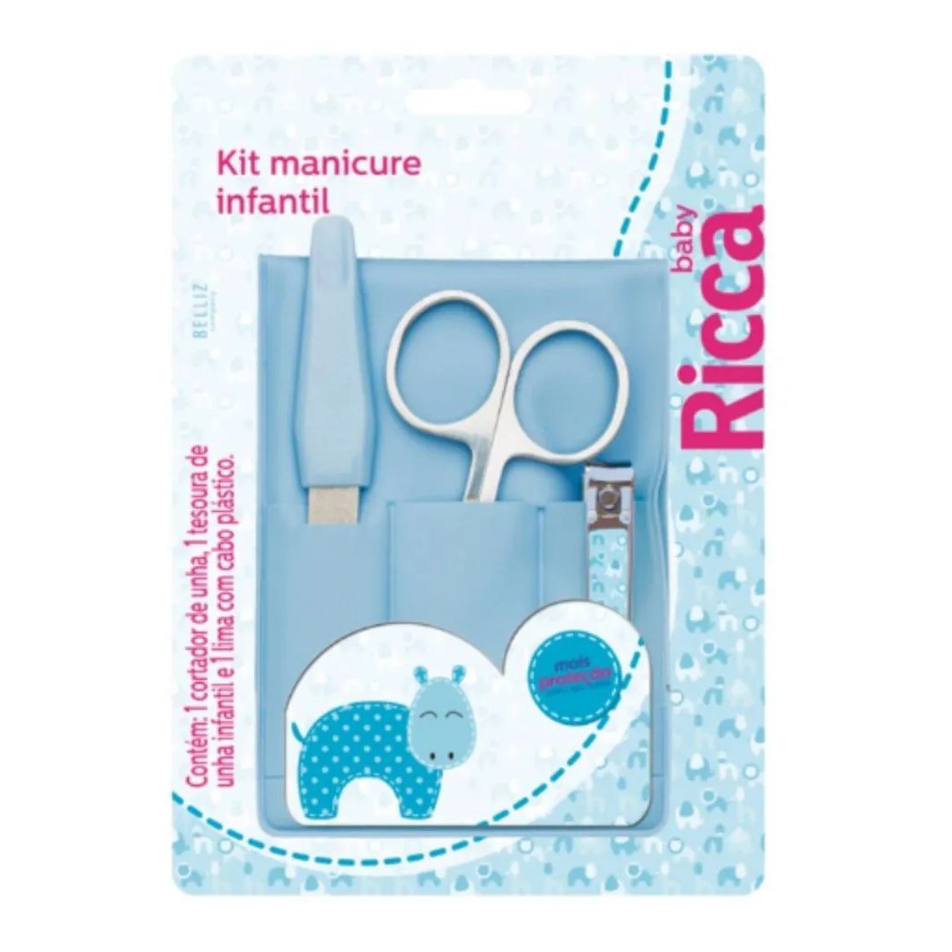 Kit Manicure Infantil Ricca Belliz Azul Cod.1088