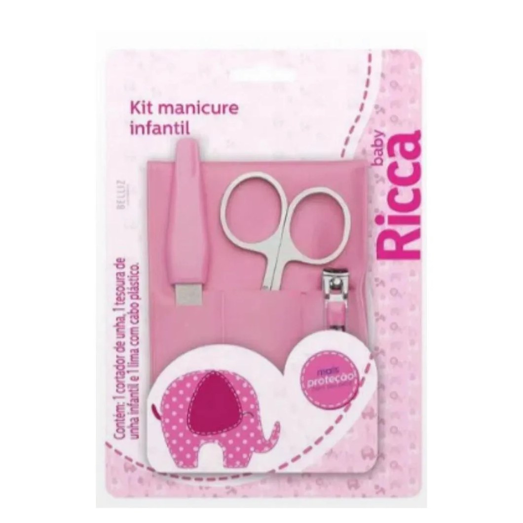 Kit Manicure Infantil Ricca Belliz Rosa Cod.742