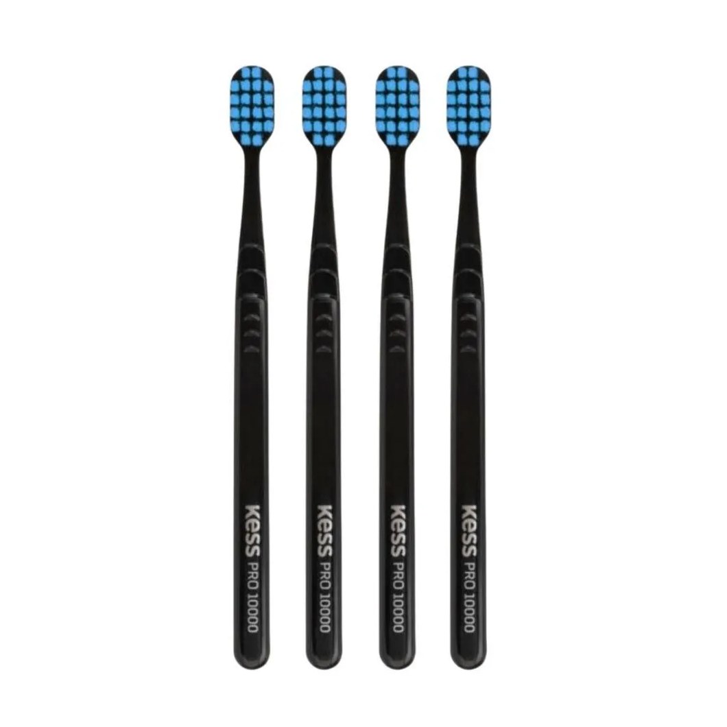Kit Escova Dental Extra Macia Kess Pro 10K Belliz Azul C/4