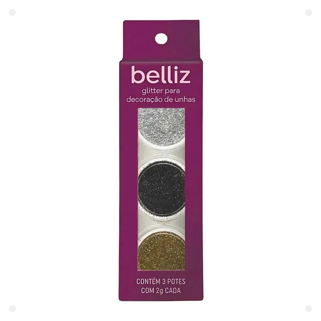 Glitter Belliz para Decoração de Unhas Classic Cód. 1828