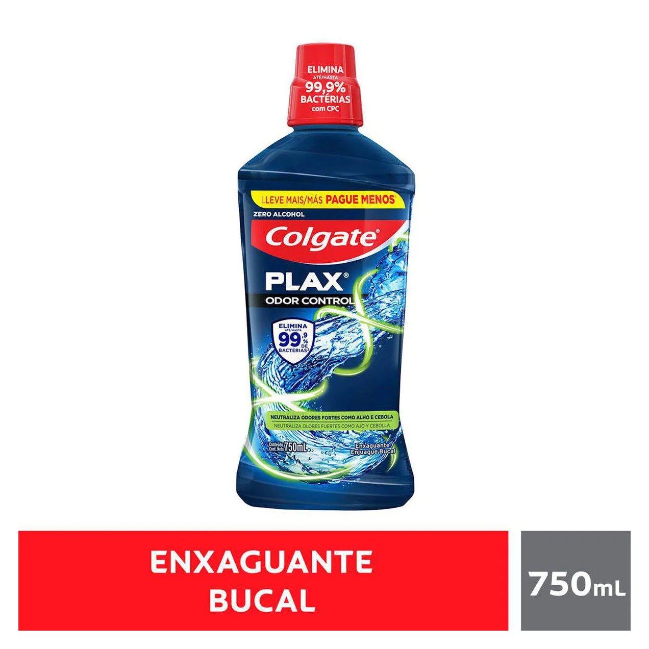 Enxaguante Bucal Sem Álcool Colgate Plax Odor Control 750ml
