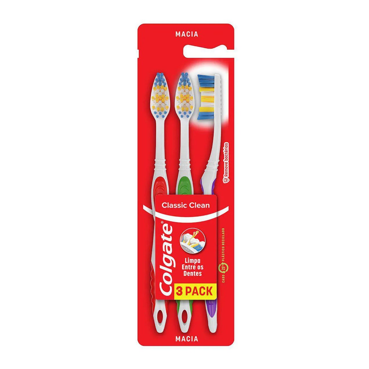 Escova de Dente Colgate Classic Clean 3 unidades