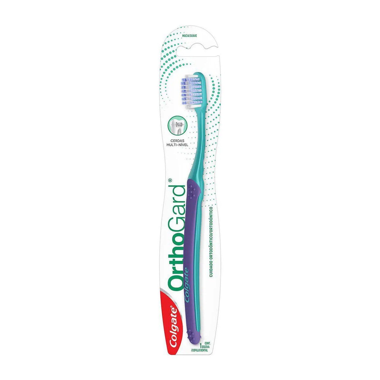 Escova de Dente Colgate OrthoGard Cabeça Ultra Compacta com 1 unidade