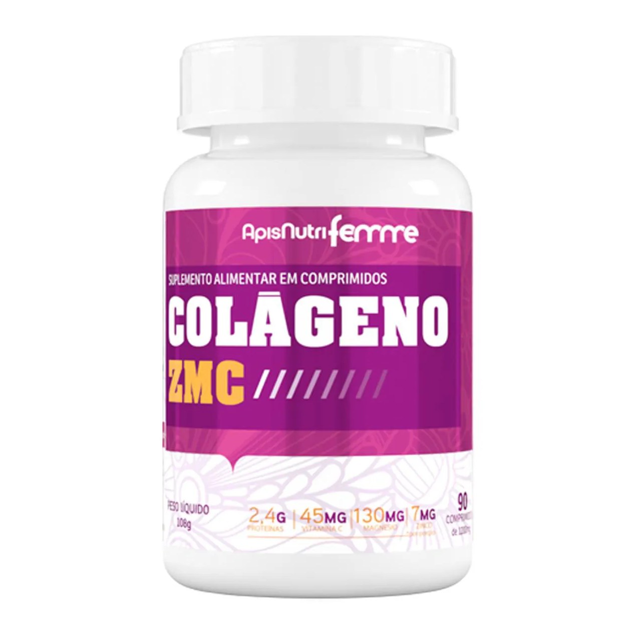 Colágeno Zmc Apisnutri Femme 1200Mg 90 Comprimidos