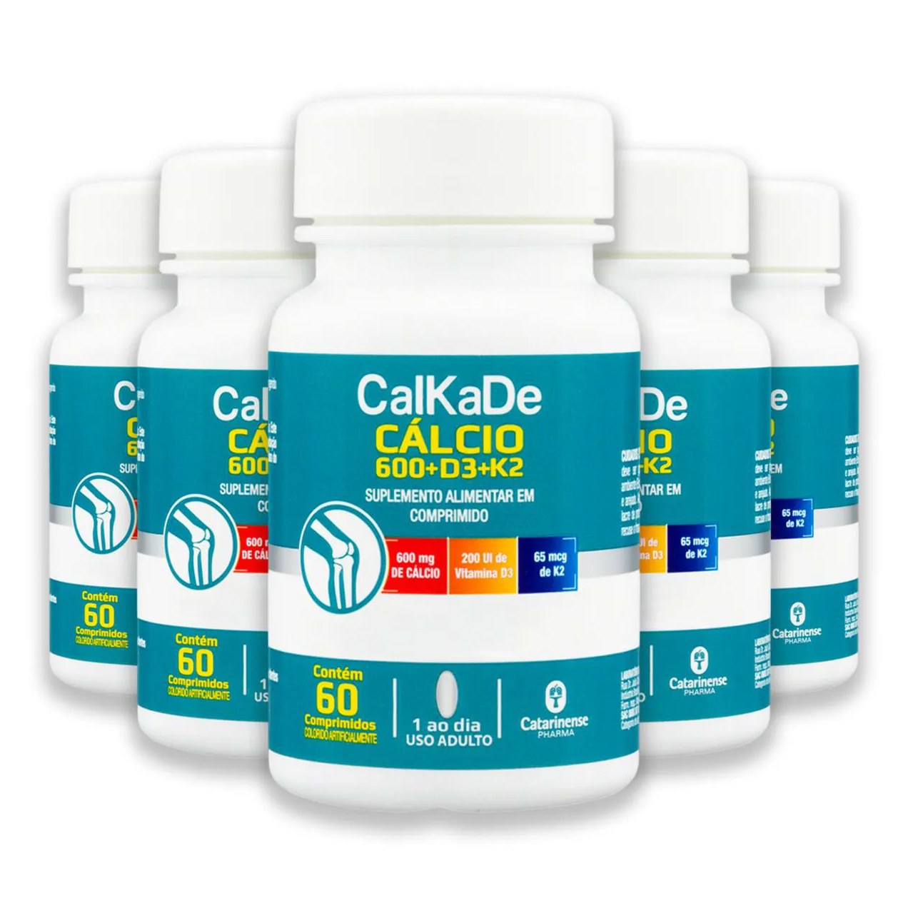 Kit 5 Calkade Cálcio Catarinense 60 Comprimidos