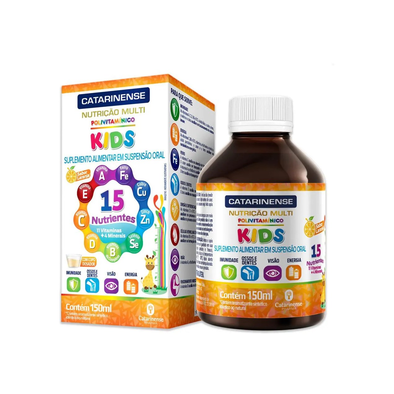 Polivitamínico Kids Catarinense Laranja 150Ml