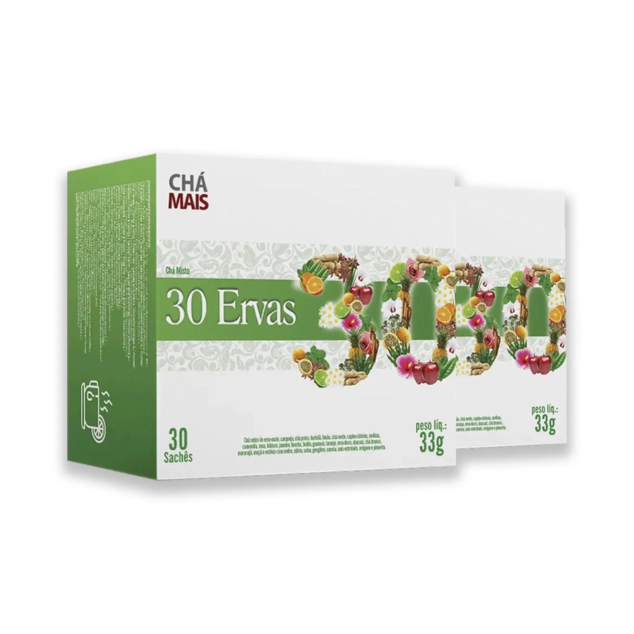 Kit 2 Chá Misto 30 Ervas Flores e Frutas Chámais 30 Sachês