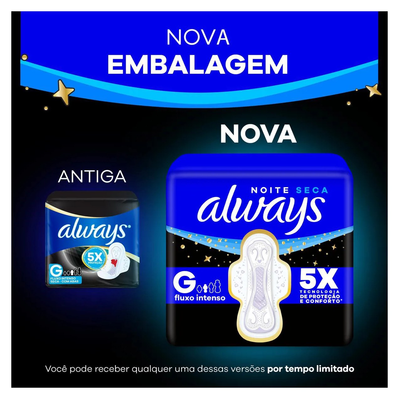 Absorvente Always Noite Seca com Abas 32 unidades