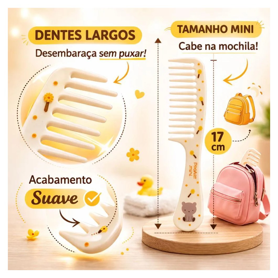 Pente Dentes Largos Infantil Proart Mini Pmp01B