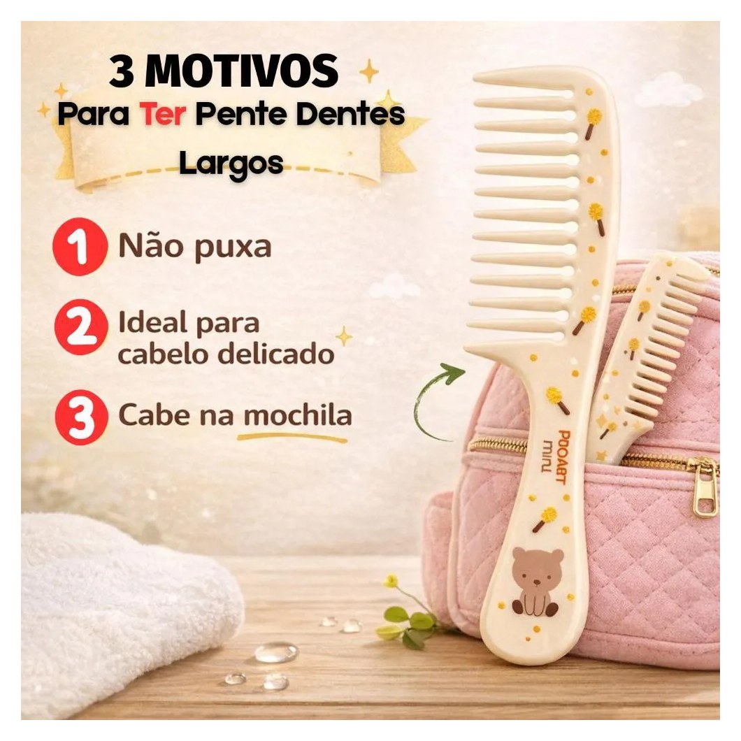 Pente Dentes Largos Infantil Proart Mini Pmp01B