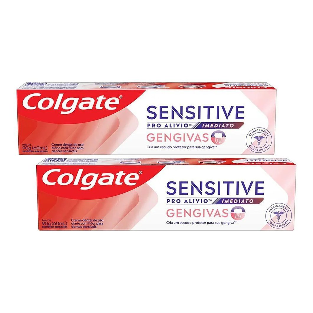 Kit 2 Cremes Dentaisl Colgate Sensitive Pro-Alívio Imediato 90G