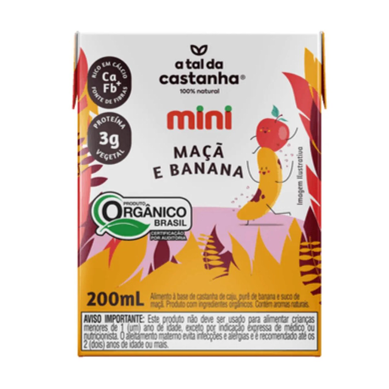 Bebida Vegetal Mini Maçã e Banana a Tal da Castanha 200Ml