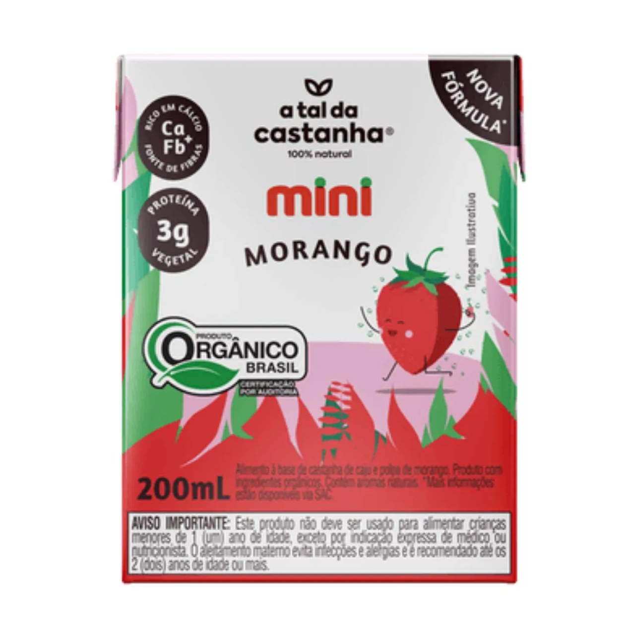 Bebida Vegetal Mini Morango a Tal da Castanha 200Ml