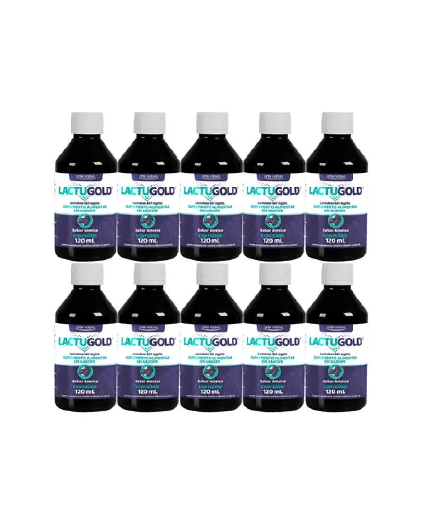 Kit 10 Unidades Lactugold Lactulose Sabor Ameixa 120ml Arte Nativa