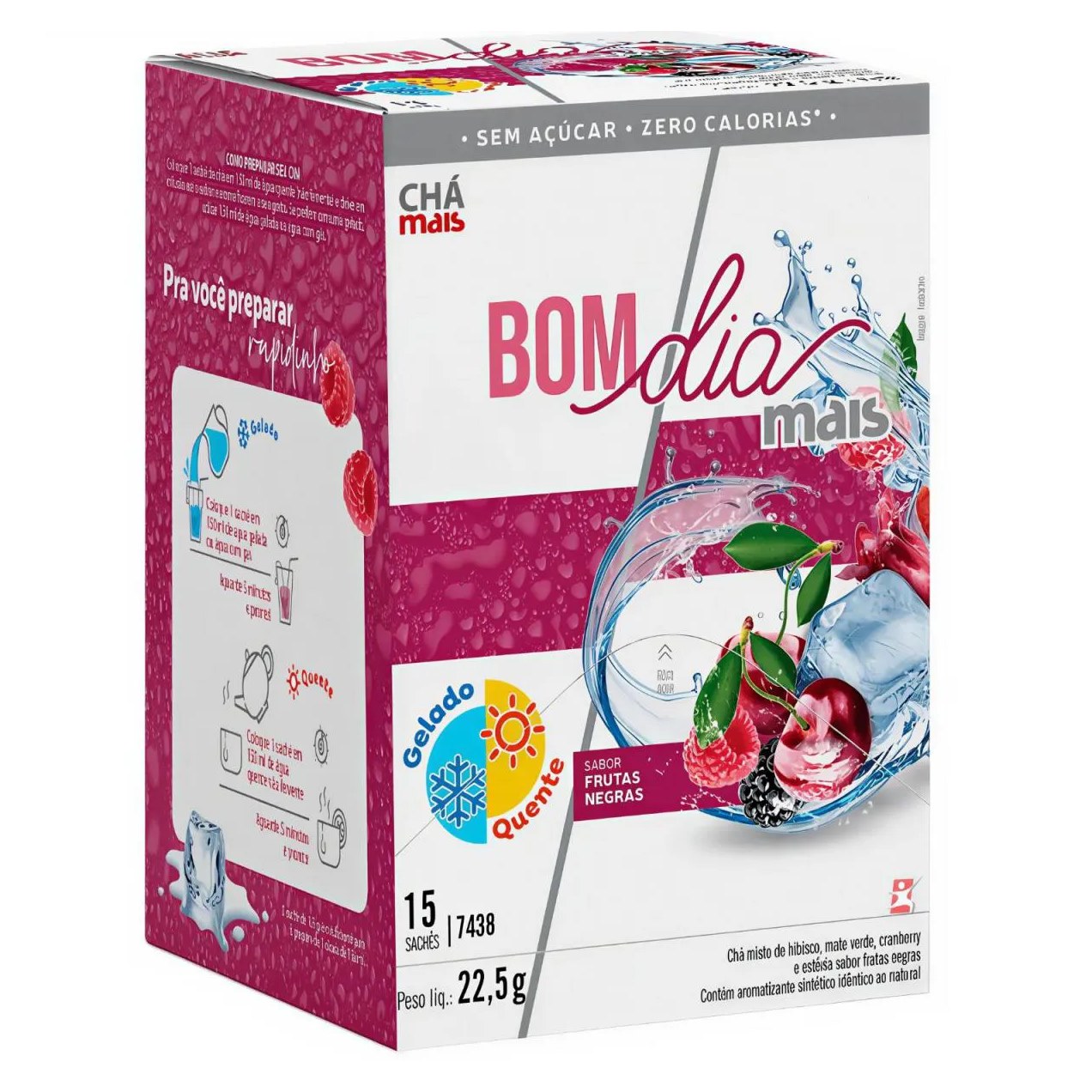Cha Bom Dia Infusão Gelado ou Quente Frutas Negras 15 Saches - Chá Mais