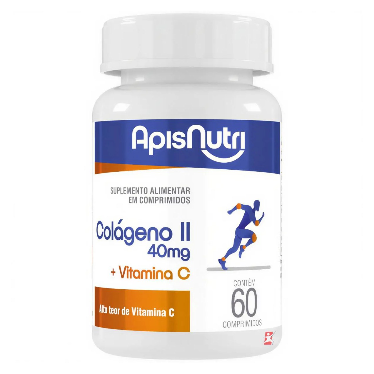Colageno Tipo 2 + Vitamina C 1 ao Dia 60 Comprimidos Concentrados - Apisnutri