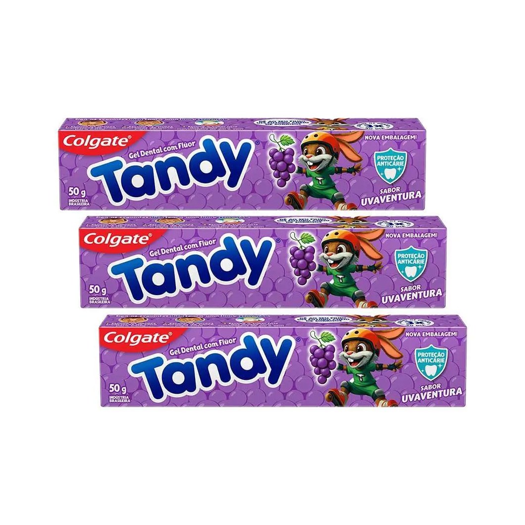 Kit 3 Cremes Dentais Infantis Colgate Tandy Uva Ventura 50G