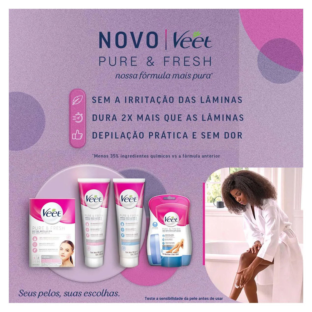 Creme Depilatório Veet Pure & Fresh Pele Normal 100ml