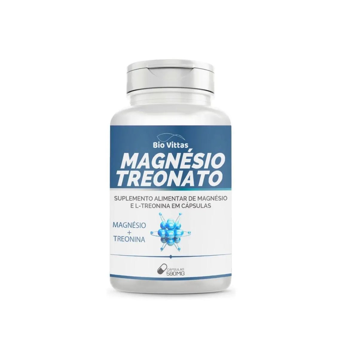 Magnésio Treonato 590Mg 120 Cápsulas - Bio Vittas - Original