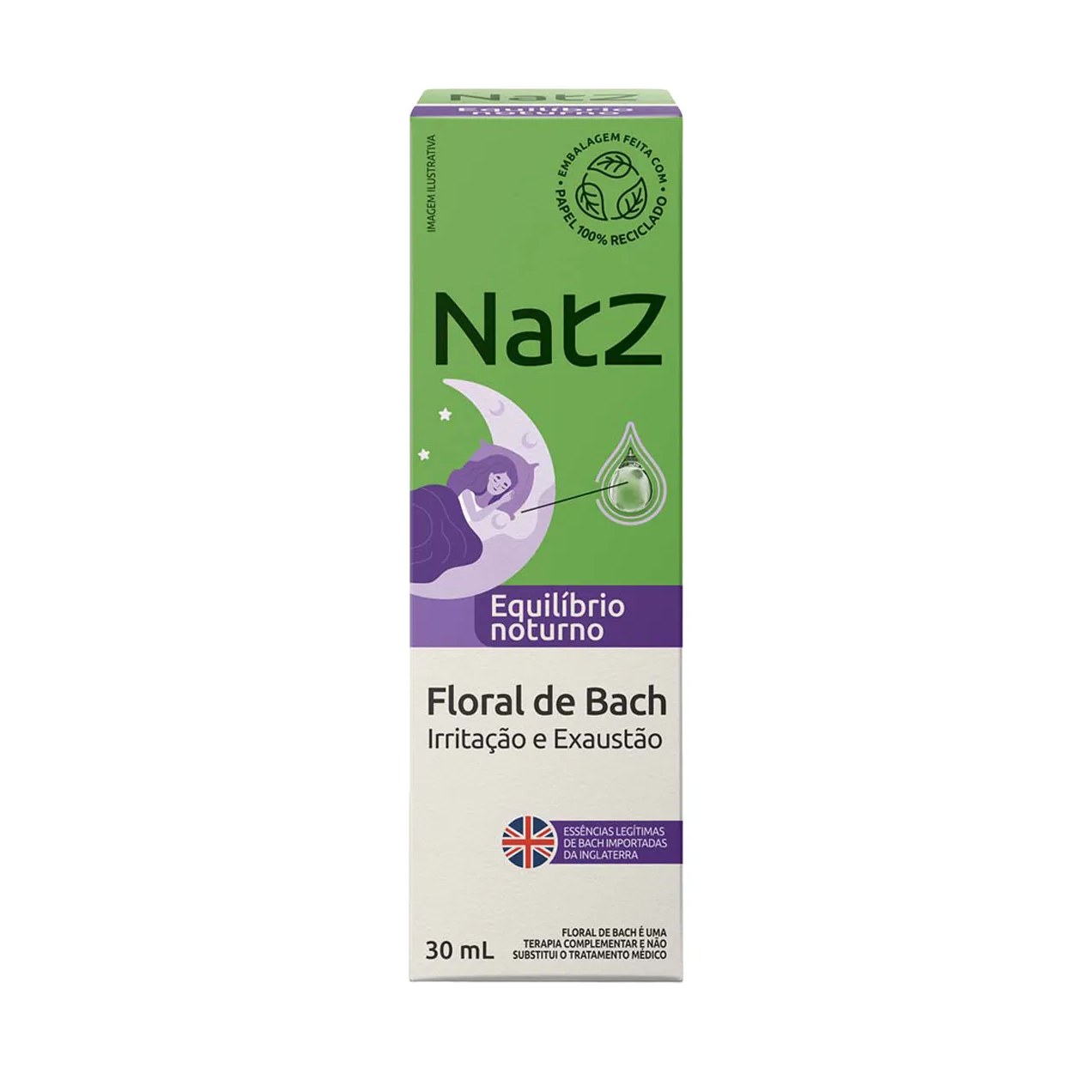 Floral de Bach Natz Equilíbrio Noturno para Irritação e Exaustão 30ml