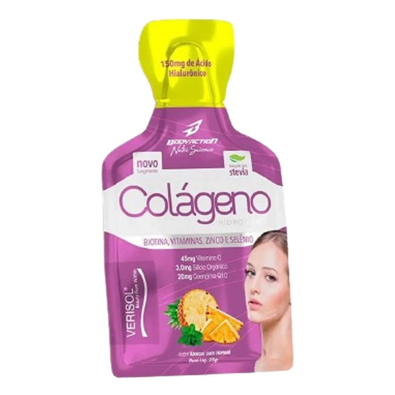 Colágeno Verisol em Gel - 1 Sachê 25G Abacaxi com Hortelã - Bodyaction