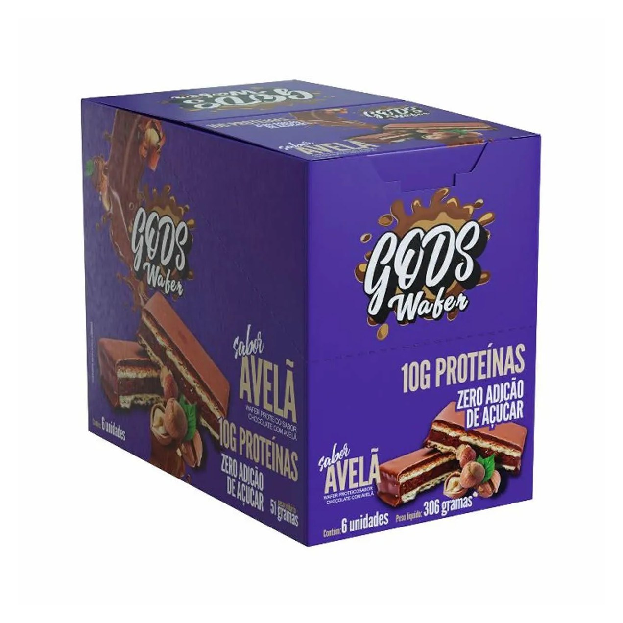 Gods Wafer - 6 Unidades de 51G Avelã - Canibal