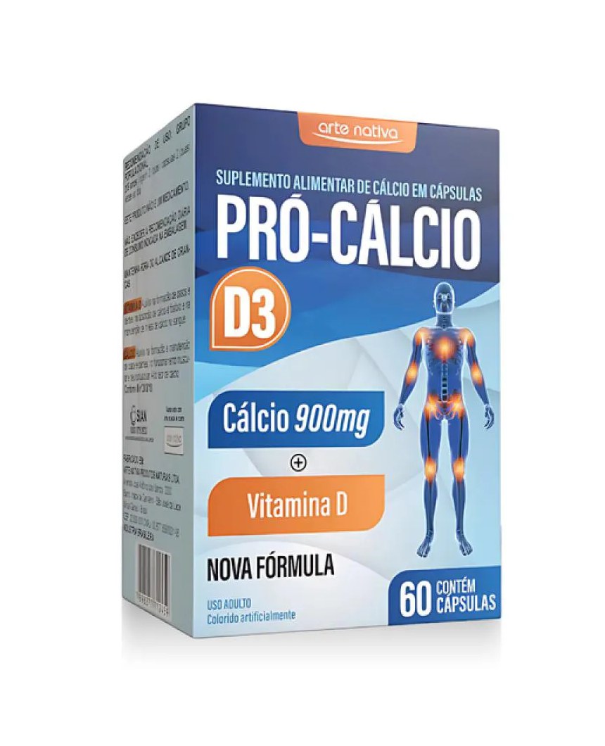 Cálcio 900G + D3 Pró-Cálcio C/60 Cápsulas Arte Nativa