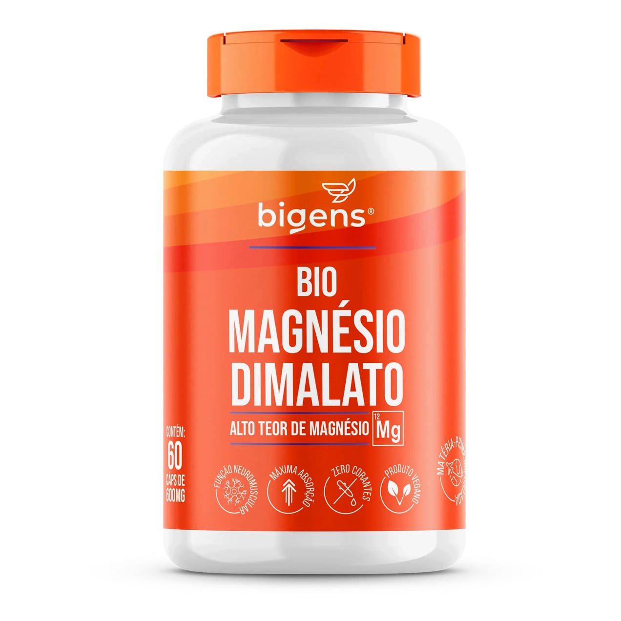 Bio Magnésio Dilamato Vegano 60 Cápsulas Bigens