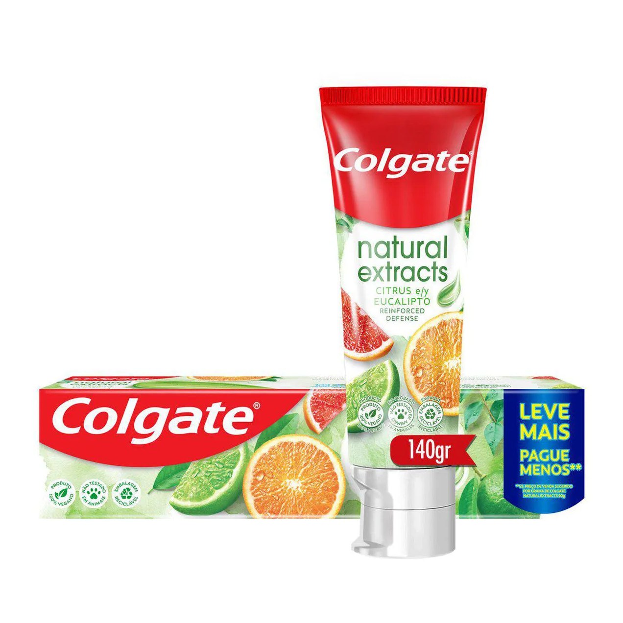Creme Dental Colgate Natural Extracts Defesa Reforçada Citrus e Eucalipto 140g