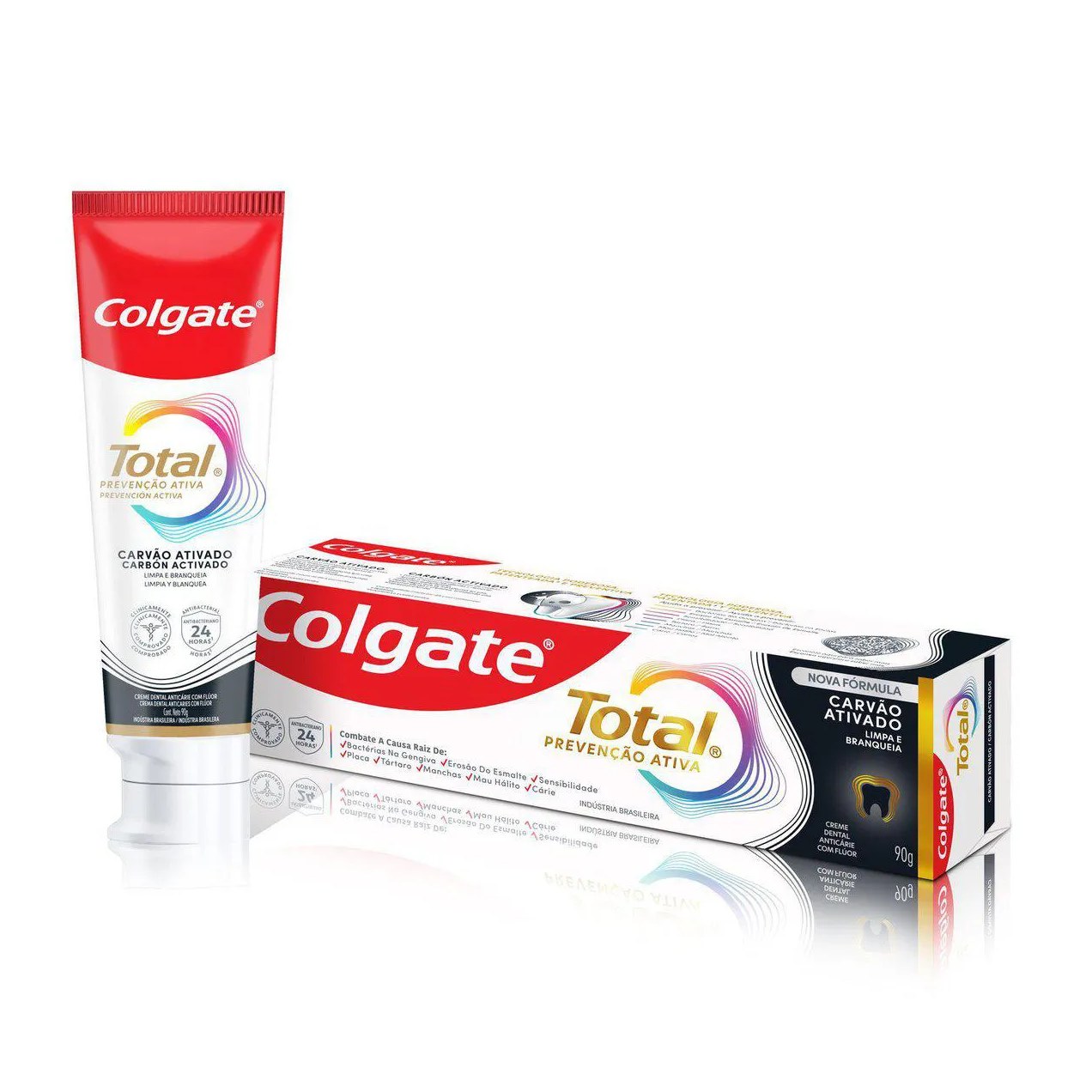 Creme Dental Colgate Total Carvão Ativado 90g