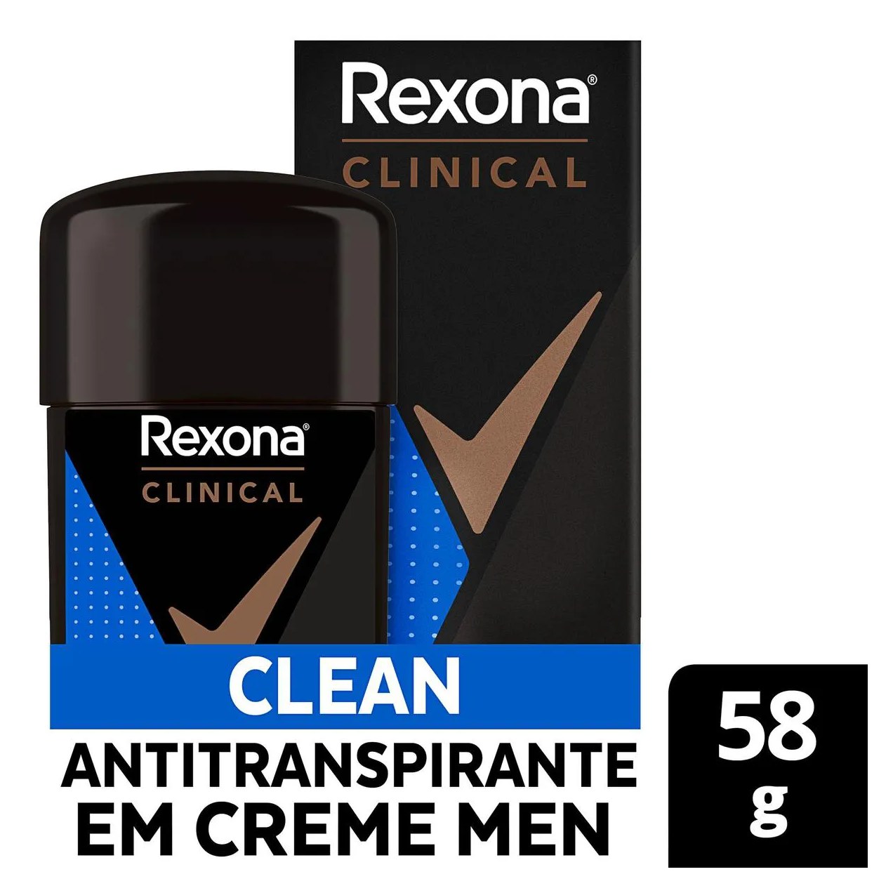 Desodorante Antitranspirante Stick Creme Rexona Men Clinical Clean Masculino 96h 58g